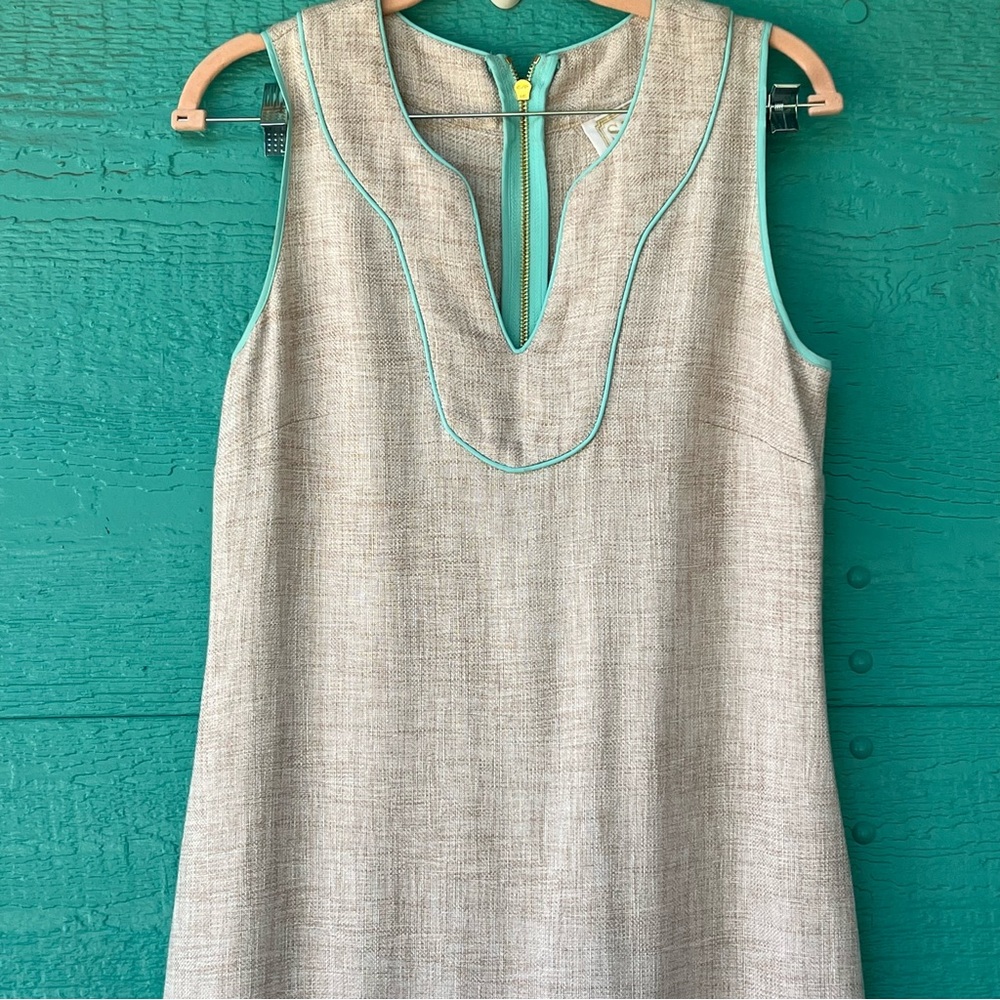 SAIL TO SABLE SAND + TURQUOISE SLEEVELESS ELEGANT RESORT MAXI DRESS SIZE SMALL - Picture 7 of 11